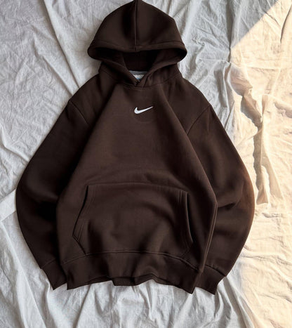 Nike Essential Oversized Hoodies – Mocha Brown & Jet Black | Street-Ready Comfort